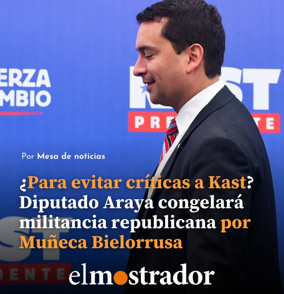 danimanouchehri's tweet image. Kast y Republicanos dijeron que todo era una campaña de prensa. Hoy congelan a su propio diputado porque la verdad los golpea con fuerza. 
Que el diputado Cristian Araya congele su militancia no resuelve nada: Las escuchas del OS-7, los pagos que describe Yáber y el compilado…