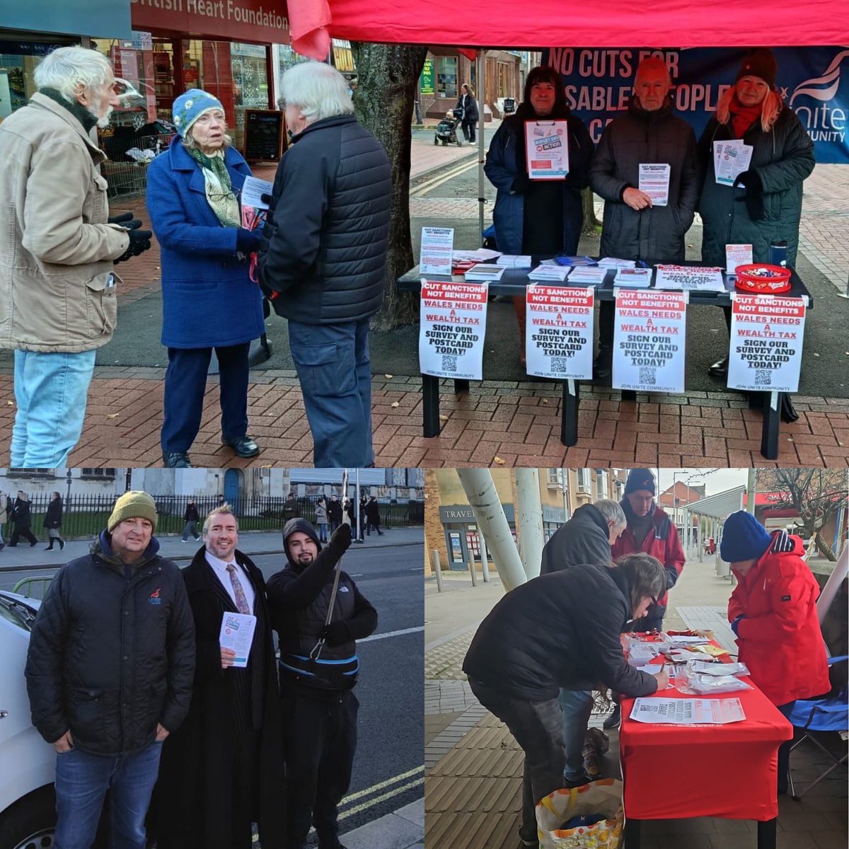 Today, on budget day, our Unite Wales Community Members took part in a UK wide day of action calling on the Chancellor to make the right choice for Workers and Communities across Wales.