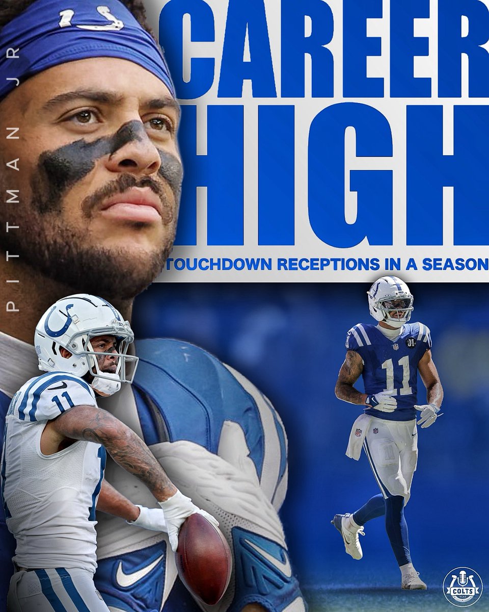 TheColtsTalks's tweet image. After catching a 6-yard TD against the Chiefs, WR Michael Pittman Jr. now sits at 7 touchdowns, a new career high 👏

Pittman Jr. is also tied for 4th in the NFL in receiving touchdowns this season.

Congratulations @MikePitt_Jr 🤝