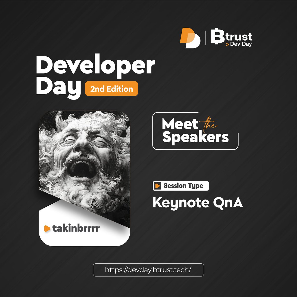 btrustteam's tweet image. We’re excited to have @takinbrrrr joining us at the #BtrustDeveloperDay for a special fireside chat and Q&amp;amp;A session. 🚀

A passionate advocate for digital freedom, he brings a deep commitment to free and open‑source software (FOSS) and the transformative power of cryptography in…
