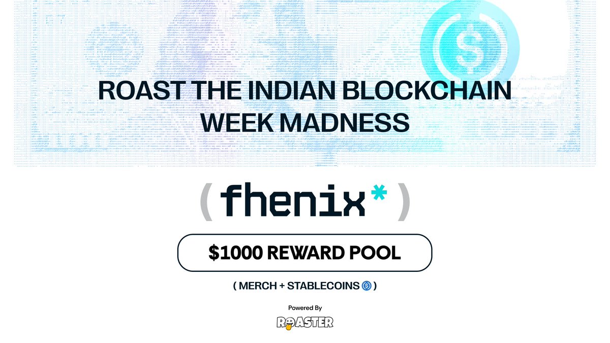 Next week, Indian Blockchain Week will slap you with traffic, crowds, and wristbands you didn’t ask for

When that happens, Fhenix Café is where you recover and roast it all

$1000 reward pool (merch + stablecoins)

How to join ⬇️