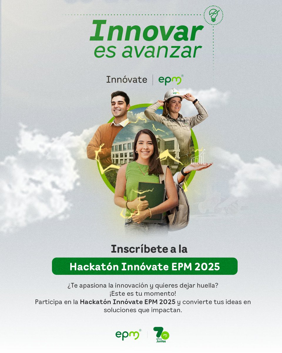 EPMestamosahi's tweet photo. ¡Llegó la Hackatón Innovate EPM 2025! 💡
Si te apasiona la innovación, este es tu momento para crear soluciones que transforman.
El reto: diseñar un modelo predictivo que detecte desbalances y anomalías en la red de gas natural.
Dirigido a estudiantes de Medellín y el Valle de Aburrá.
🗓️ Inscríbete antes del 28 de noviembre de 2025.
👉 Inscríbete aquí. https://t.co/wIw84F7tNN