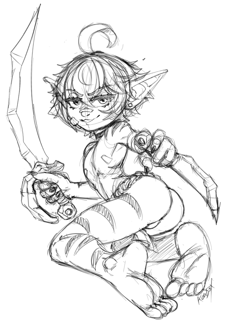 Goblin morning sketch.
I'll add clothes later. Fundoshi for now.