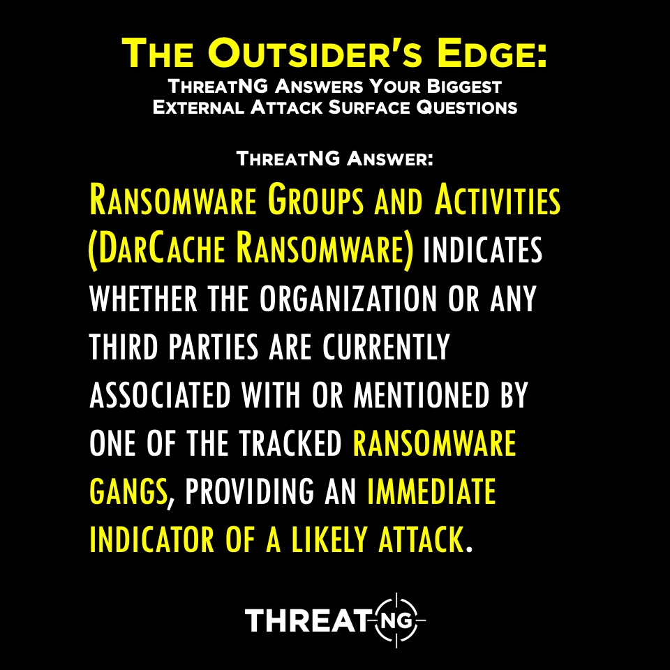 threatngsec's tweet image. Check the target list. DarCache Ransomware flags mentions by nearly 100 gangs for an immediate likely attack indicator. Be proactive against

Learn more at threatngsecurity.com/darcache-ranso…

#Ransomware. #EASM #CTEM #ExternalExposure #ExternalRisk #Cybersecurity #Ransomware #Cybersecurity