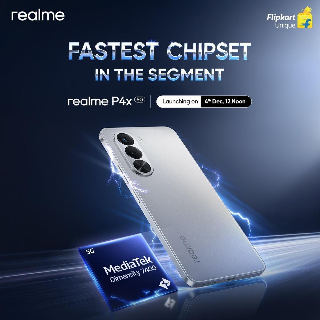 tsaikumar1989's tweet image. Realme P4x 5G powered by MediaTek Dimensity 7400. 

#realme #realmeP4x