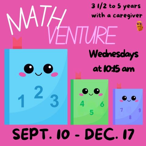 shalerlibrary's tweet image. Mathventure at #ShalerLibrary on Wednesdays through December 17 from 10:15 - 10:45 AM is Fall fun with early math concepts through stories and song! Great for ages 3-1/2 to 5 years, with a caregiver. No registration needed. #snhl #Mathventure #STEM #PittsburghKids