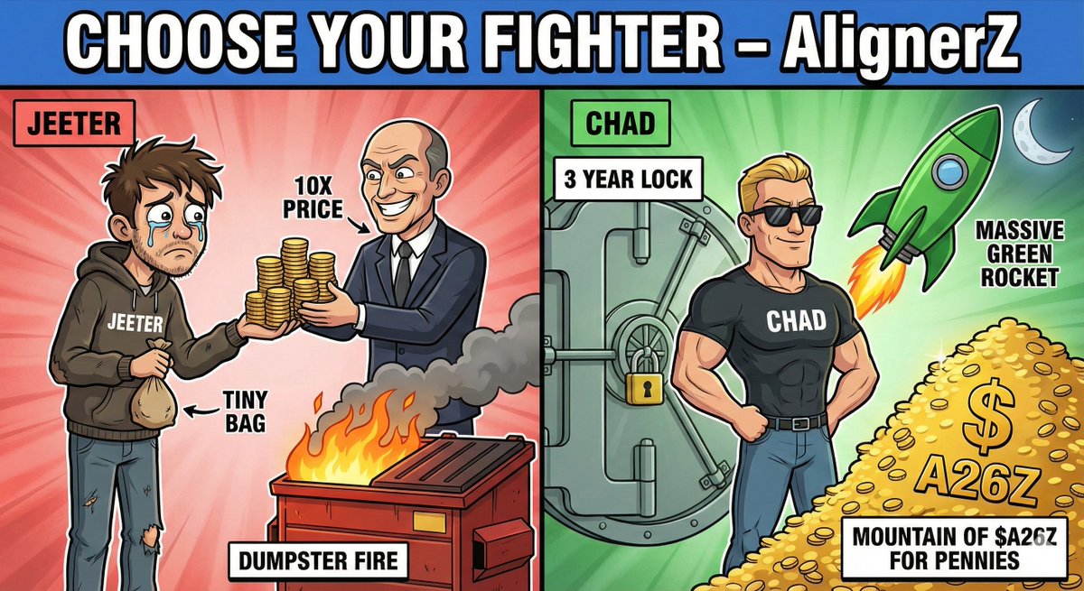 AlignerZ just murdered every unfair launch in cold blood. $A26Z only feeds diamond hands. Jeets pay 10x tax so we buy for nothing. This is revenge season!