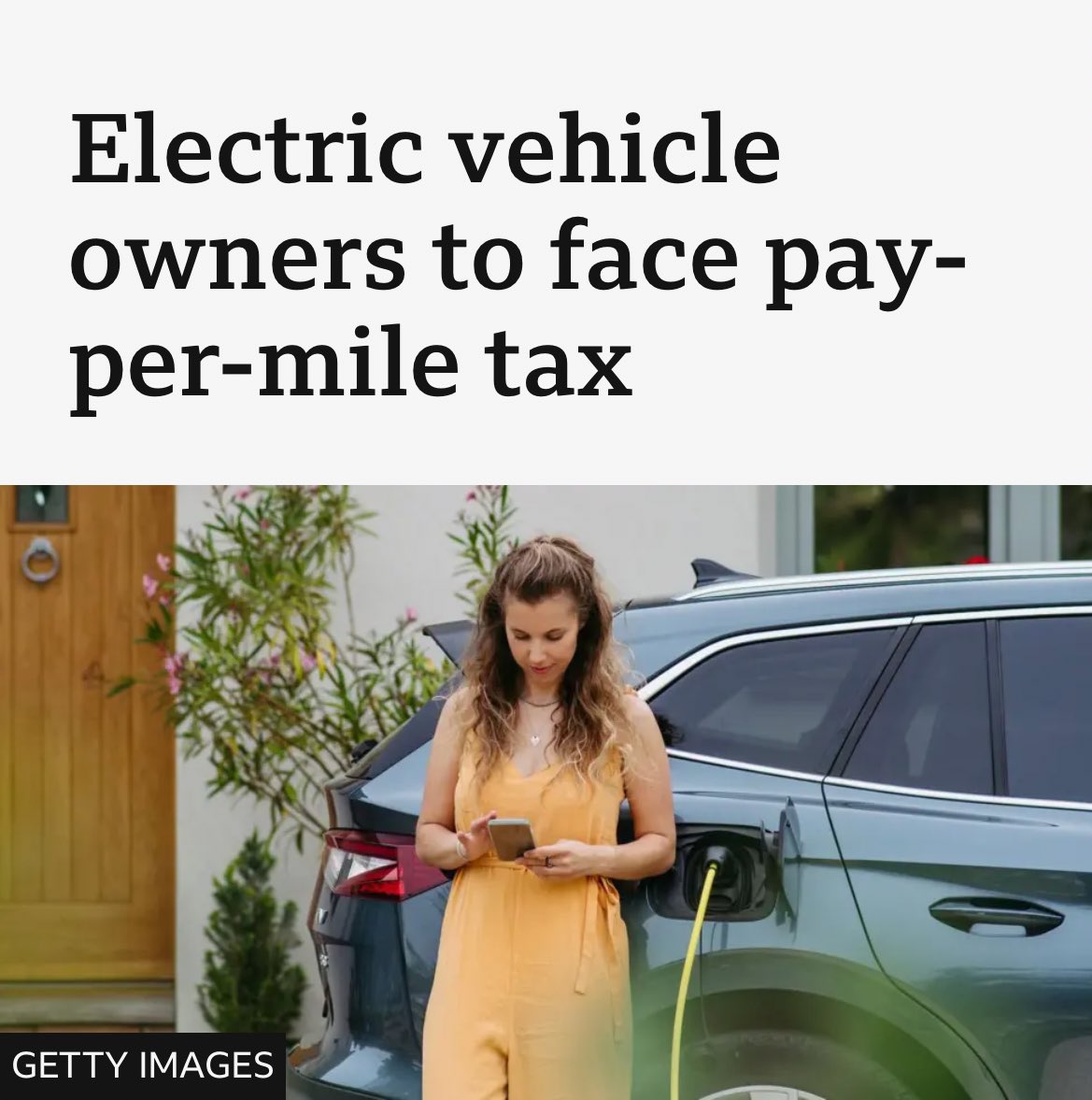 NoToDigitalID's tweet image. 🚨BREAKING: Electric vehicles in the UK will be tracked and then taxed per mile.