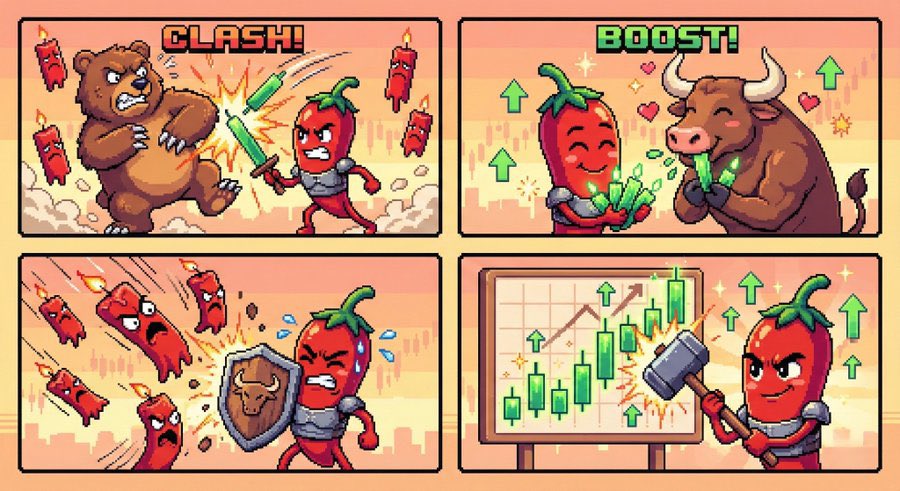 amosope2's tweet image. Feel the utility for @PepperChain 

Bears attack? $PEPPER blocks.
Bulls run? $PEPPER boosts.
Charts go wild? $PEPPER builds.
In every market mood, $PEPPER keeps the energy high! 🌶️🔥

Stay cooking with the new campaign on @arbusai staking $ARBUS position user for more rewards.