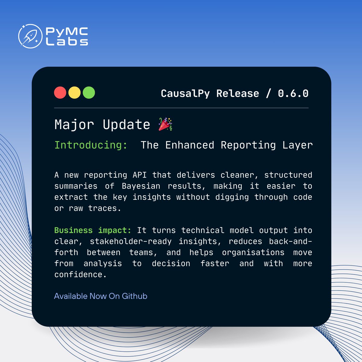pymc_labs's tweet image. #CausalPy 0.6.0 drops an enhanced reporting layer:
cleaner tables, consistent summaries, and faster access to “so what?” insights.

A big step toward business-ready Bayesian outputs.
🧩Available on Github: dub.link/qL9LBNI

#CausalPy #BayesianModeling
