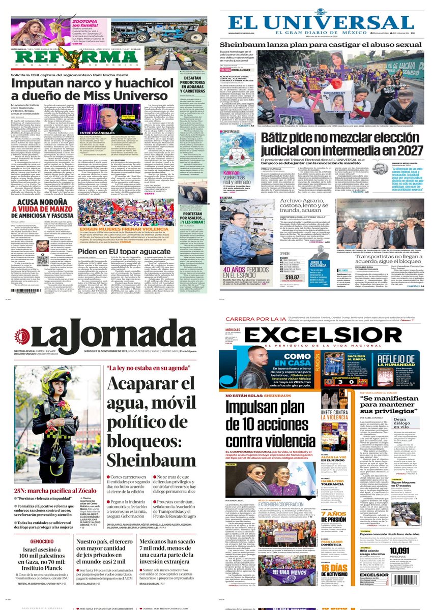 castroclemente's tweet image. Las #PrimerasPlanas 
#Portadas 

Hay #monos enloquecidos 

EsTT: Fernández Noroña por sus ataques a Grecia Quiroz; Gobernación y #bloqueos Alejandro Fernández 
#MañaneraDelPueblo
#KornoAtolondrado 

#TromposyPirinolas
#FelizMiércoles