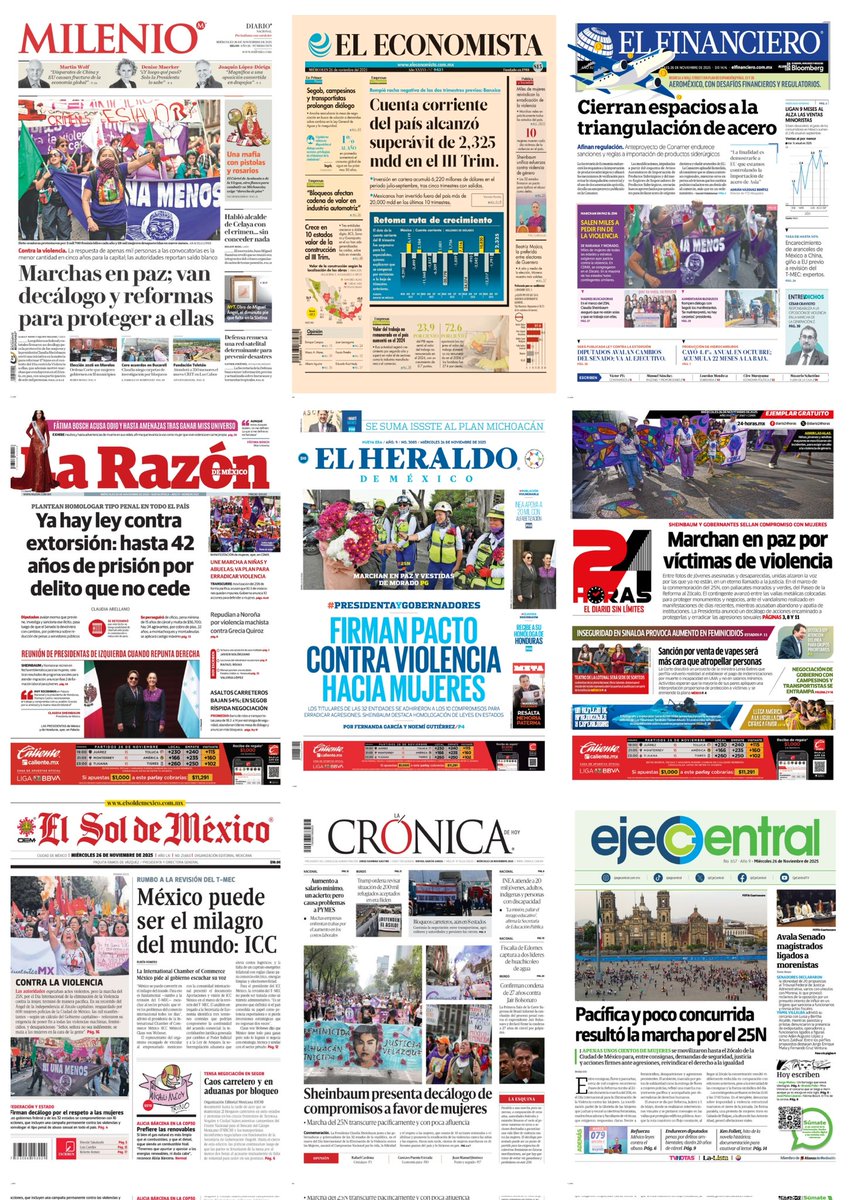 castroclemente's tweet image. Las #PrimerasPlanas 
#Portadas 

Hay #monos enloquecidos 

EsTT: Fernández Noroña por sus ataques a Grecia Quiroz; Gobernación y #bloqueos Alejandro Fernández 
#MañaneraDelPueblo
#KornoAtolondrado 

#TromposyPirinolas
#FelizMiércoles