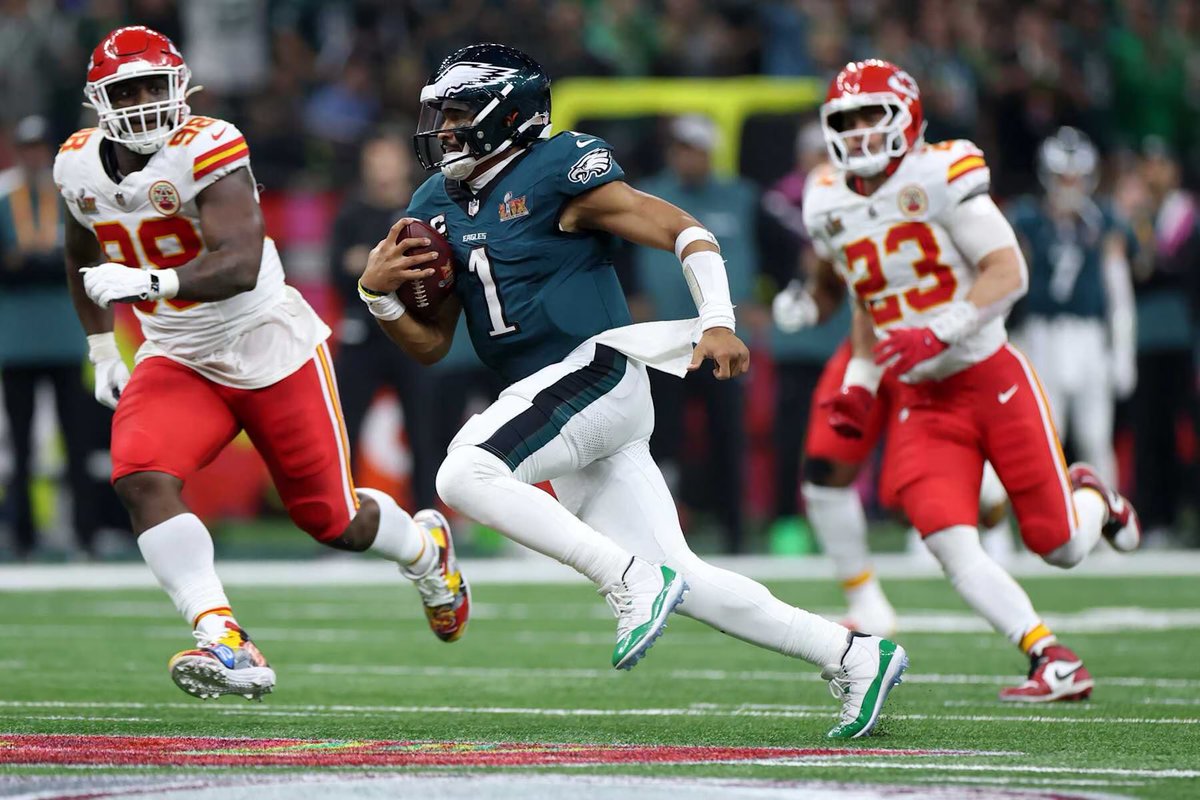 DiBonaNFL's tweet image. The Eagles need to utilize Jalen Hurts as a runner more often.

Hurts has been utilized on non-tush push designed runs on just 16 plays this season.

Hurts has gained 97 rushing yards on those plays (6.0 YPC).

Not utilizing Hurts as a runner is like not allowing Superman to fly.