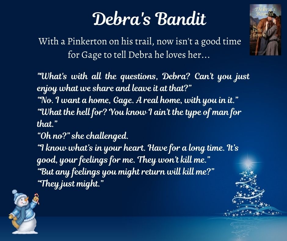 JulieLence's tweet image. #WednesdayReading 
Debra’s Bandit:
#westernromance #BookBoost #IARTG #outlaws #westerns #Texas #Sheriff #amreading #KindleUnlimited
amazon.com/dp/B0095IG390