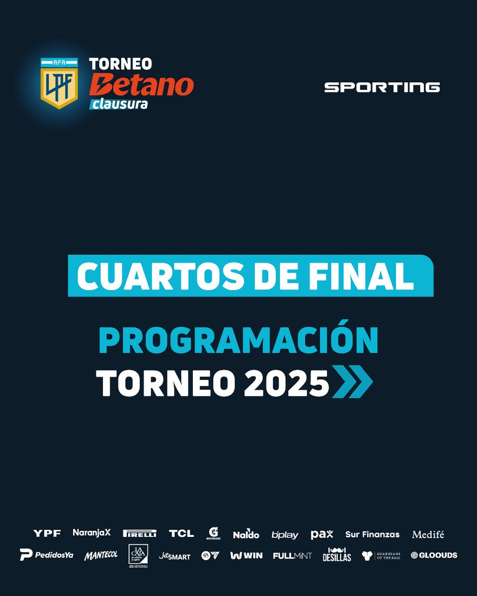 LigaAFA's tweet image. #Programación | Agenda confirmada para los #CuartosDeFinal del #TorneoBetano Clausura 2025 🏆 

ligaprofesional.ar/notas/primera/…