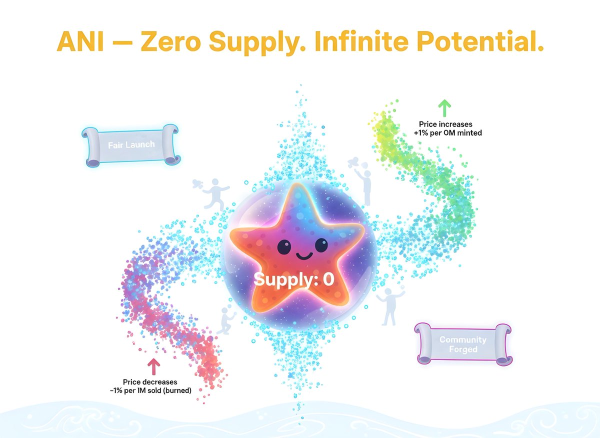 Rengoku_Hashir's tweet image. “ANI begins at zero — no VCs, no insiders, no allocations. A pure fair-launch digital organism minted only by the community. Starting at $0.001, price rises +1% per 1M minted and falls –1% per 1M burned. Zero supply. Infinite potential.”
#ANI #HydraChain #FairLaunch #Crypto #Web3