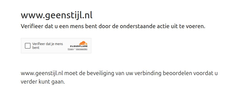Ook <a href="/geenstijl/">GeenStijl</a> zit achter Cloudflare. #bah