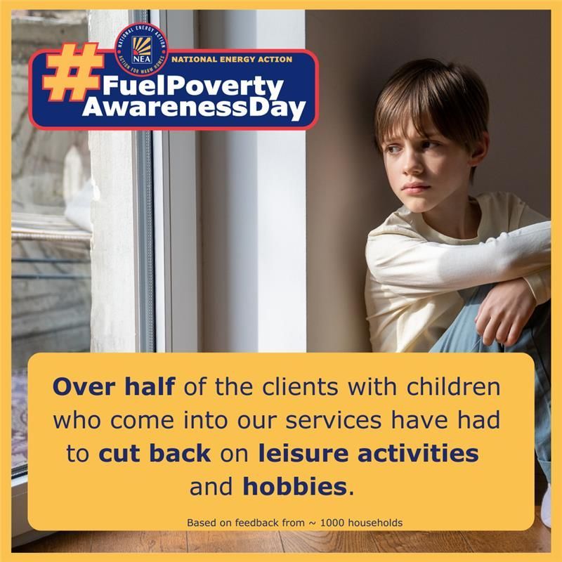 Many parents budgets can't stretch to paying energy bills and for extra-curricular activities for their children. Lack of opportunities can limit children's future opportunities and limit social interaction with their peers. #FuelPovertyAwarenessDay