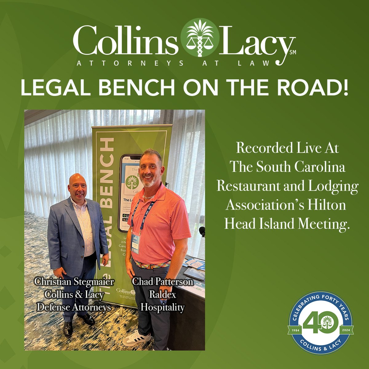Recorded live from HHI at the SCRLA meeting, C&amp;L President and CEO Christian Stegmaier sits down with Chad Patterson of Raldex Hospitality for an insightful conversation about growth, leadership, and people. Listen here: tinyurl.com/26r3x2hv