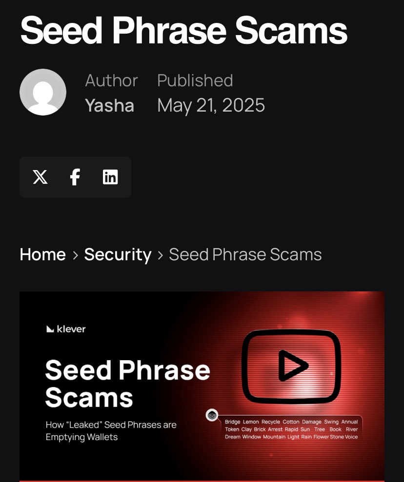 CacheWallet's tweet image. A user’s seed phrase was stolen or exposed, allowing an attacker full access.

When your keys are compromised, you need to act fast.

Our Dynamic Key Regeneration and Auto-Move to Safe Wallet give you control back before the thief does. 🤝