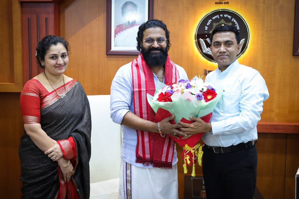 shetty_rishab's tweet image. Had a wonderful time with the Honourable Chief Minister of Goa, @DrPramodPSawant Ji, at Mahalaxmi, Altinho, Panjim. Our conversation about Goa, cinema, development, and the state’s rich cultural spirit was insightful.