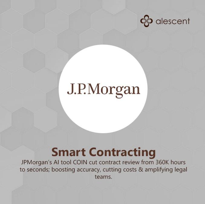JPMorgan’s AI tool COIN cut contract review from 360K hours to seconds; boosting accuracy, cutting costs &amp; amplifying legal teams. #AI #Innovation #LegalTech