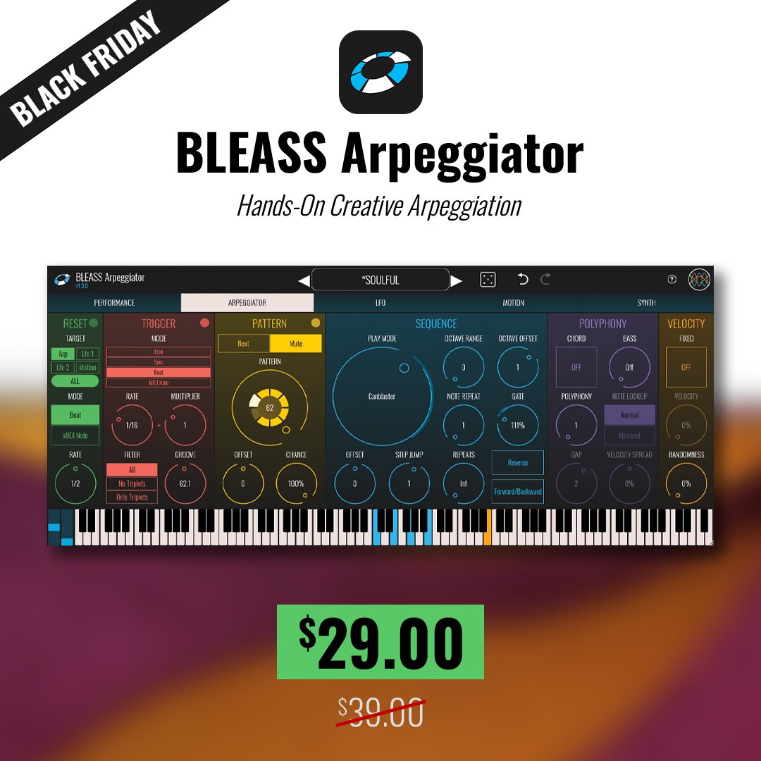 BLEASSapps's tweet image. 🔥 BLEASS Black Friday  – The best deals of the YEAR are LIVE!  
Up to -55% on all our creative effects &amp;amp; synths!  
Don’t miss it → bleass.com/shop

#BLEASS #BlackFriday #PluginDeals #MusicProduction