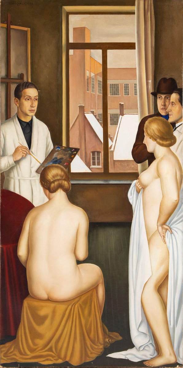 Leonid Frechkop (Russian, 1897 - 1982)
Dans l'atelier (Self-portrait in the artist's studio)
1927-28