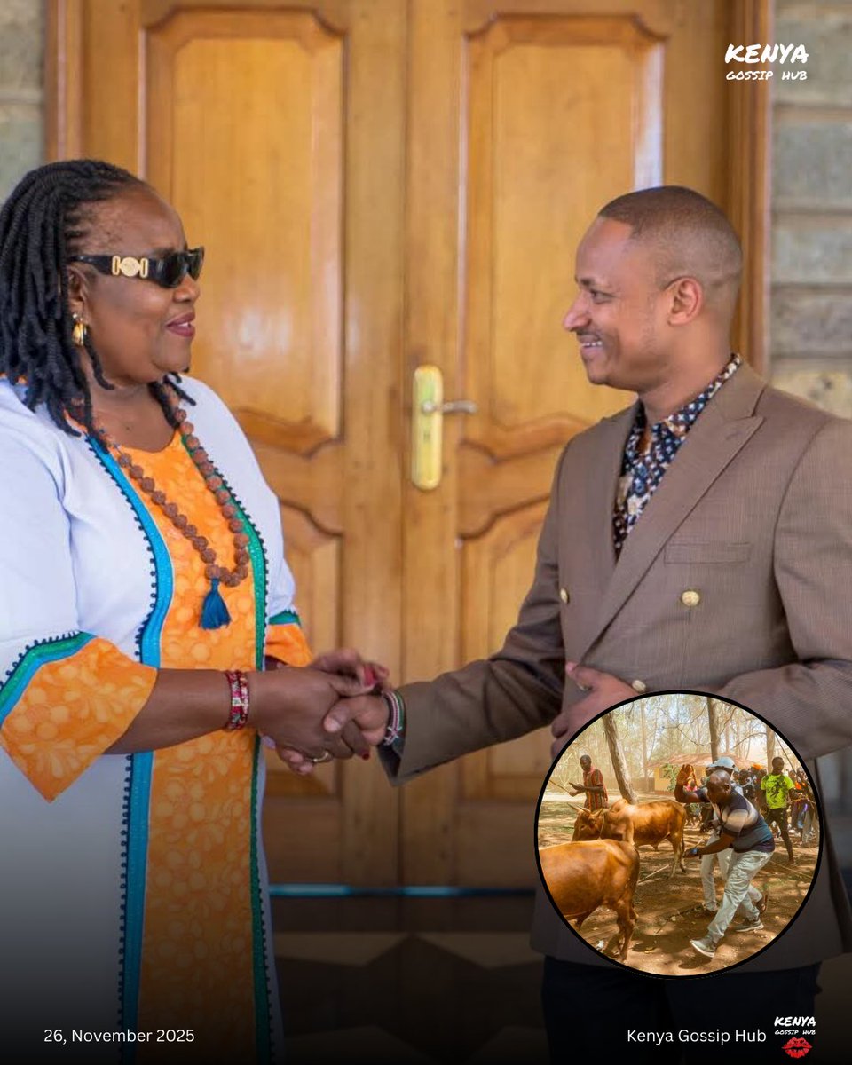 kenyasgossips's tweet image. Babu Owino visits Opoda farm to pay tribute to Raila Odinga; presents bulls to Mama Ida Odinga.