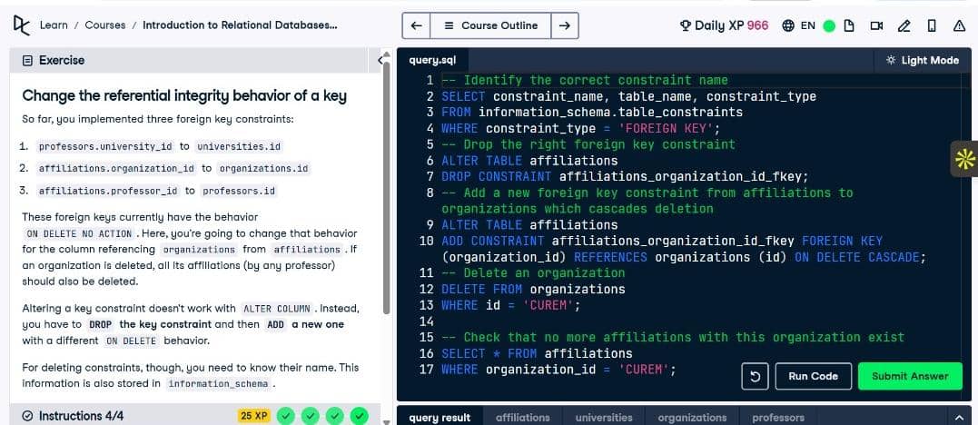 kafilat_yekeen's tweet image. Day 92 of #100DaysofSQL 
Introduction to relational databases 

Learned how attribute constraints ensure data consistency,  how key constraints uniquely identify records, and how foreign keys kink tables together.

##DataAnalytics 
#100DaysofCode