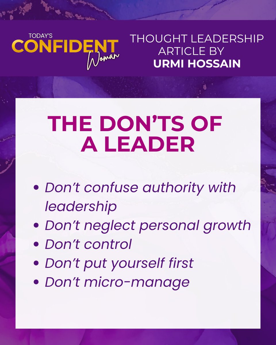 🧠 Leadership is something many of us are still learning to feel confident in, and this week’s TODAY’S CONFIDENT WOMAN magazine dives right into that conversation. 📈

📚 I’m excited to share that under our “Thought-Leadership” category, Urmi Hossain, Co-Chair at Women In