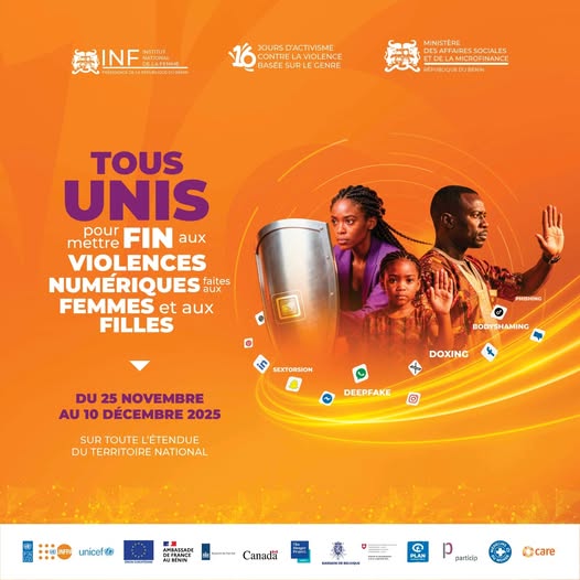 unfpa_benin's tweet photo. La campagne #16joursdactivisme contre les #VFF est lancée sous le thème:  « Tous unis pour mettre fin à la violence numérique faite aux femmes et aux filles ». 
@tiemrich, Coord. Résidente @UNBenin a.i a félicité le @gouvbenin à travers les actions de @INFBenin &amp; du @BeninSocial https://t.co/8pLdBgTpfa