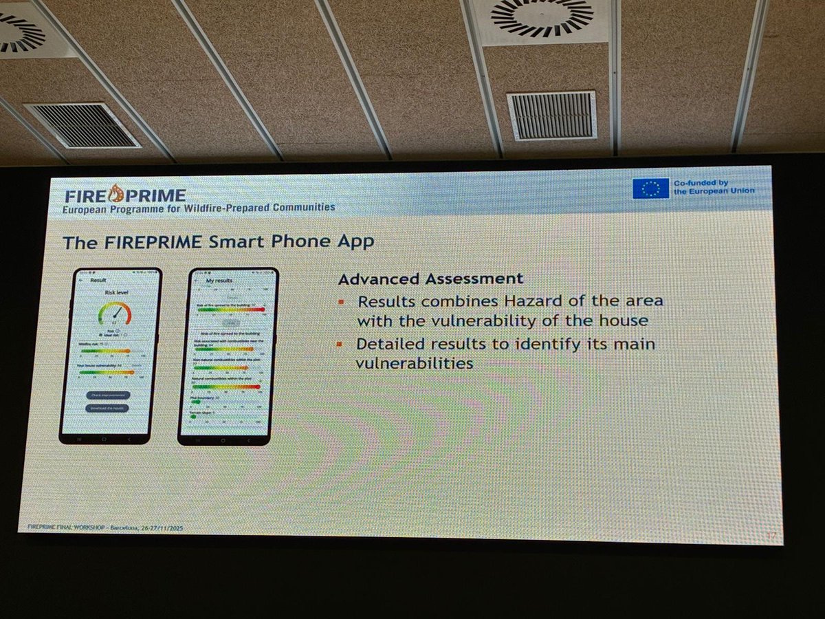 FIREPRIME_EU's tweet photo. The #FIREPRIME app to assess the vulnerability of homes in the WUI is a key tool to help householders adapt their homes to wildfire risk. It will be available on Google Play and the Apple store for free soon 🙌 https://t.co/Xd284qOjPw