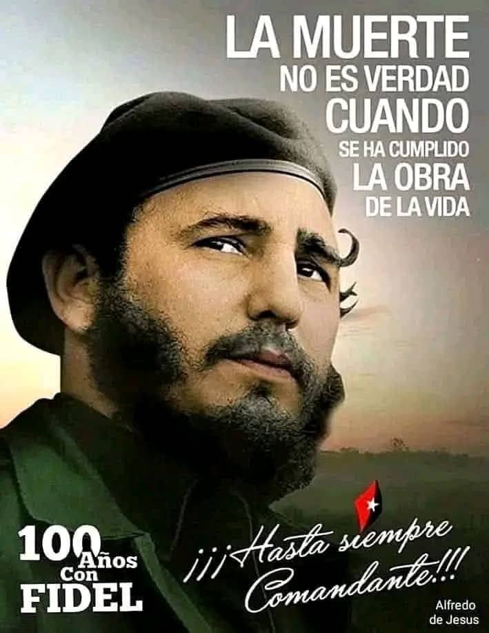 La muerte no es verdad cuando se piensa en nuestro eterno comandante. Los agradecidos te recordaremos siempre. <a href="/citmalahabana/">Delegación Provincial del Citma de La Habana</a> #FidelPorSiempre
