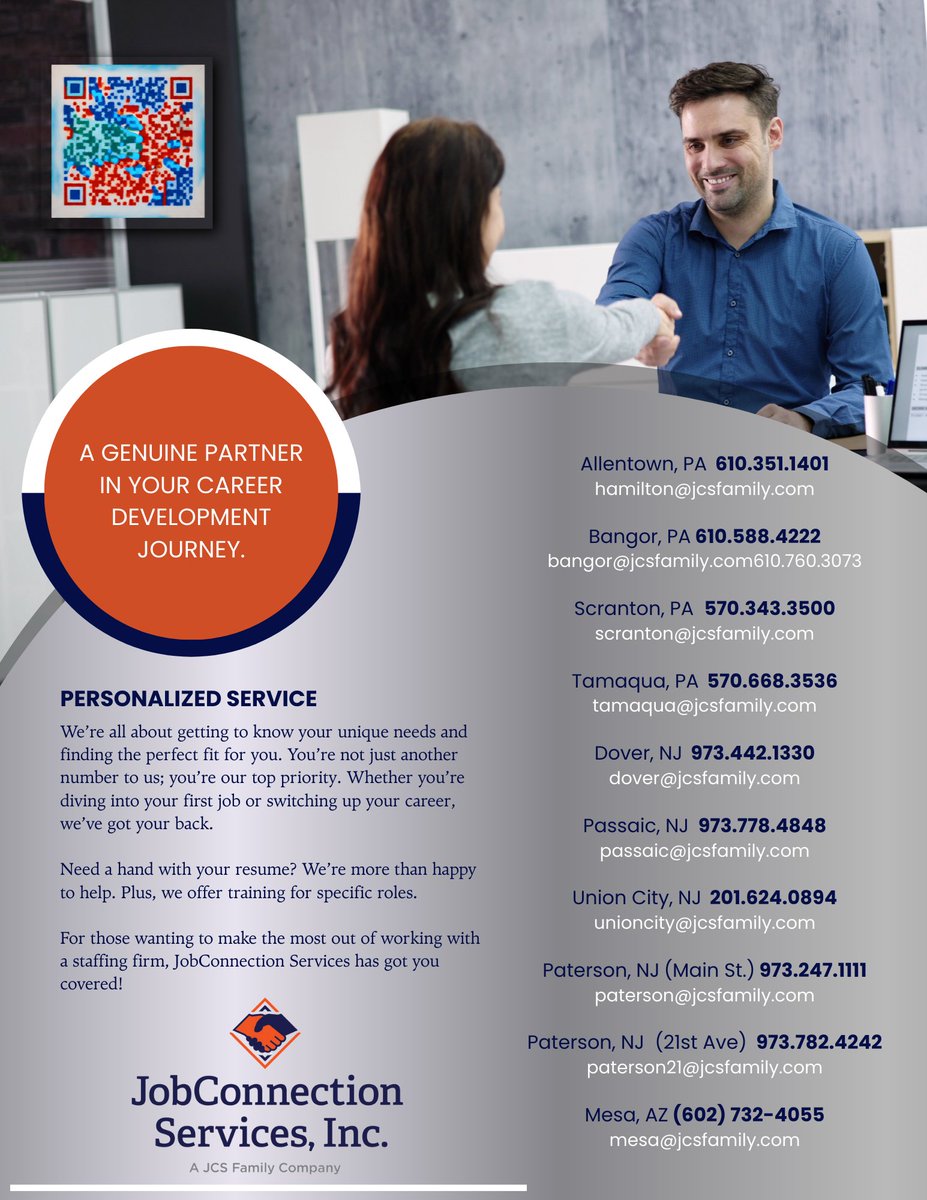 JCSFAMILYINC's tweet image. This month’s emphasis on career development has our offices better prepared than ever to assist job seekers in navigating their future career paths. 
#careerdevelopment #jobs #workingfoyou #jcsfamilyinc #jobconnectionservices