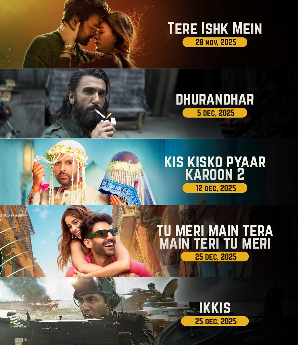 Final five of Bollywood releases for December 2025 - which film are you most excited about?