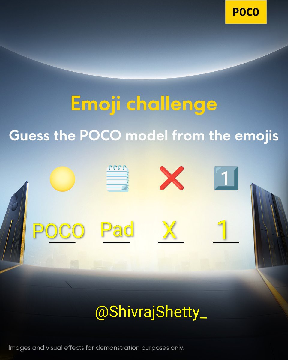 ShivrajShetty_'s tweet image. It&apos;s the #POCOPadX1 😍

🟡          🗒️       ❌     1️⃣
POCO   PAD     X        1
#POCOPadX1 

#POCO 💛 #POCOF8Series ⚡
#POCOF8Ultra 👑 @POCOGlobal