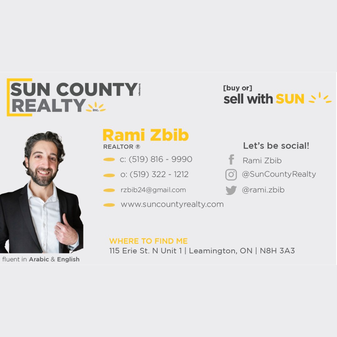 SunCountyRealty's tweet image. Duty Realtor
Our Duty Realtor this week is Rami Zbib, Realtor® Please contact Rami at (cell) 519-816-9990 with any of your Real Estate needs!
.
.
.
.
#yqgrealtor #yqgrealestate #realestate #windsoressexcounty #sellyourhouse #forsale #sellwithsuncounty #getitsold #futurehome