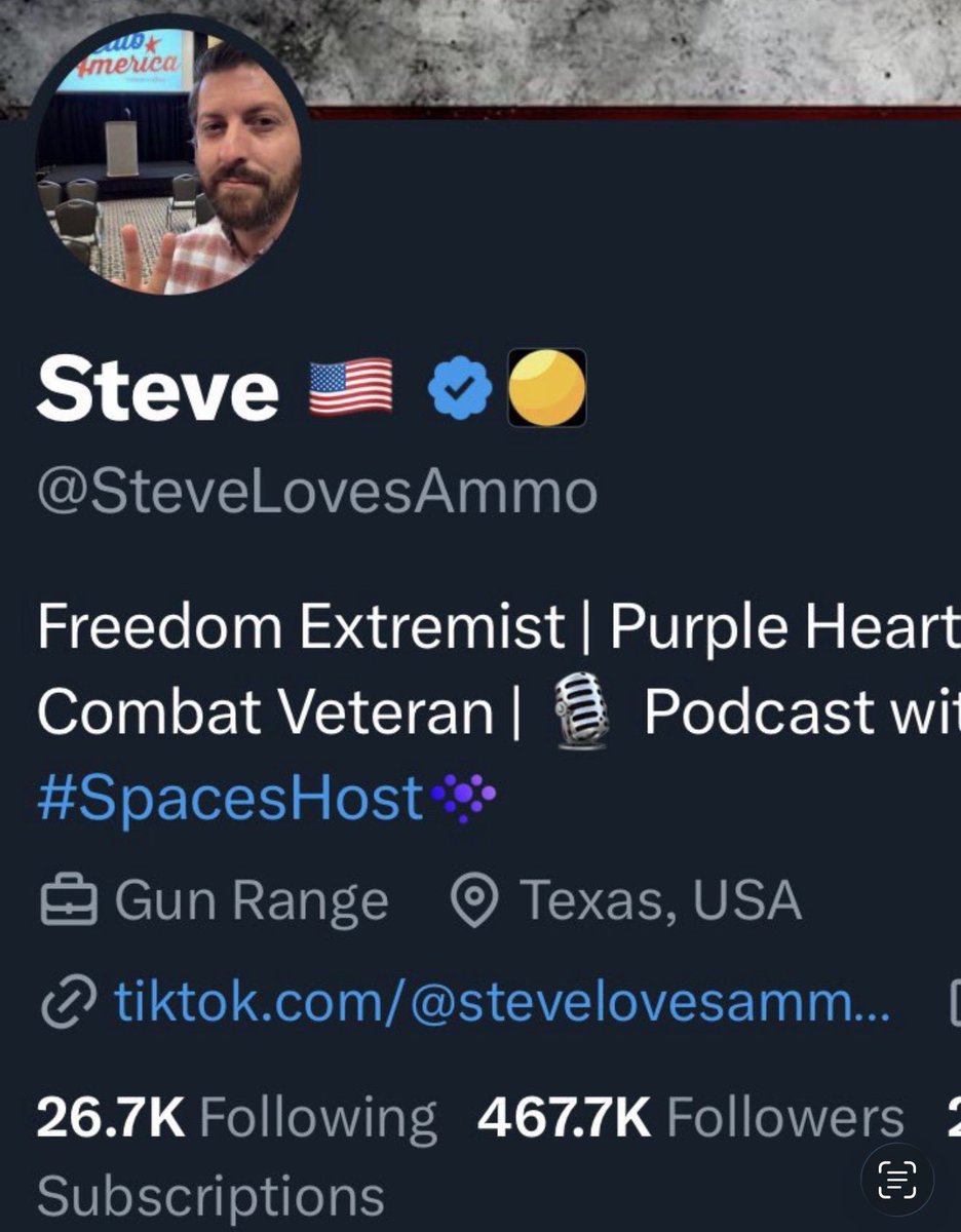 SoveyX's tweet image. Congrats to my good friend @SteveLovesAmmo. The best account on this platform with exactly 467k followers

Its is an inside joke, but you should totally follow him.  Let’s help him get to 500 K!
