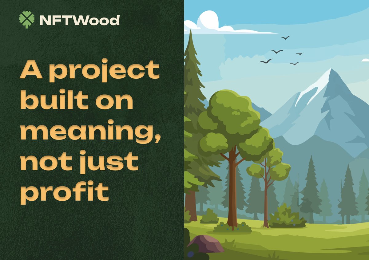 nftwood_io's tweet image. 🌳 A project built on meaning, not just profit

NFTWood isn’t here to chase hype — it’s here to create impact.
Your NFT plants a real tree, restores hope, and reminds the world that Web3 can do good. 🌍

#NFTWood #NFT #WEB3