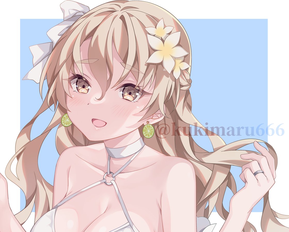 ザラ姉さまに狭霧ちゃんの水着を着せてみました！

#艦これ