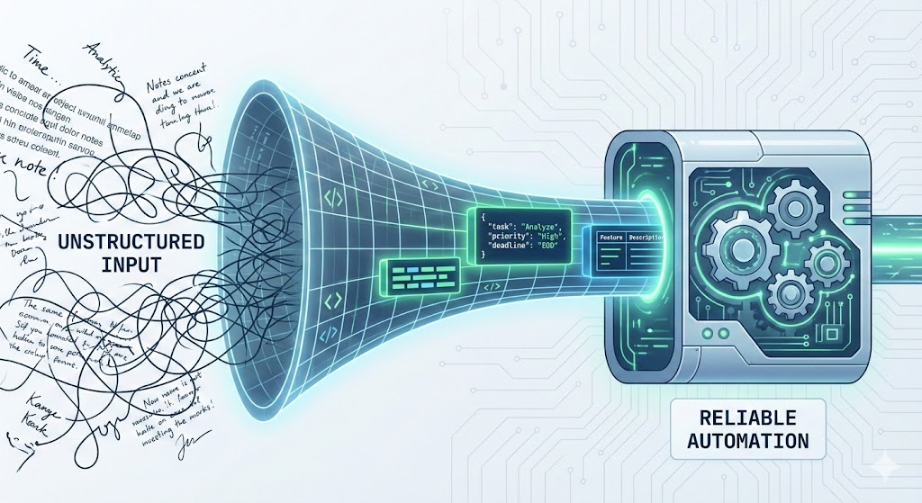 Neuralaxis_AI's tweet image. Structured Outputs (JSON, tables)

Models LOVE structure.
Parseable outputs = reliable automation.
JSON
{
  &quot;task&quot;: &quot;&quot;,
  &quot;priority&quot;: &quot;&quot;,
  &quot;deadline&quot;: &quot;&quot;
}

or

| Feature | Description | Priority |
|--------|-------------|----------|

Exercise:
Convert a paragraph into JSON.…