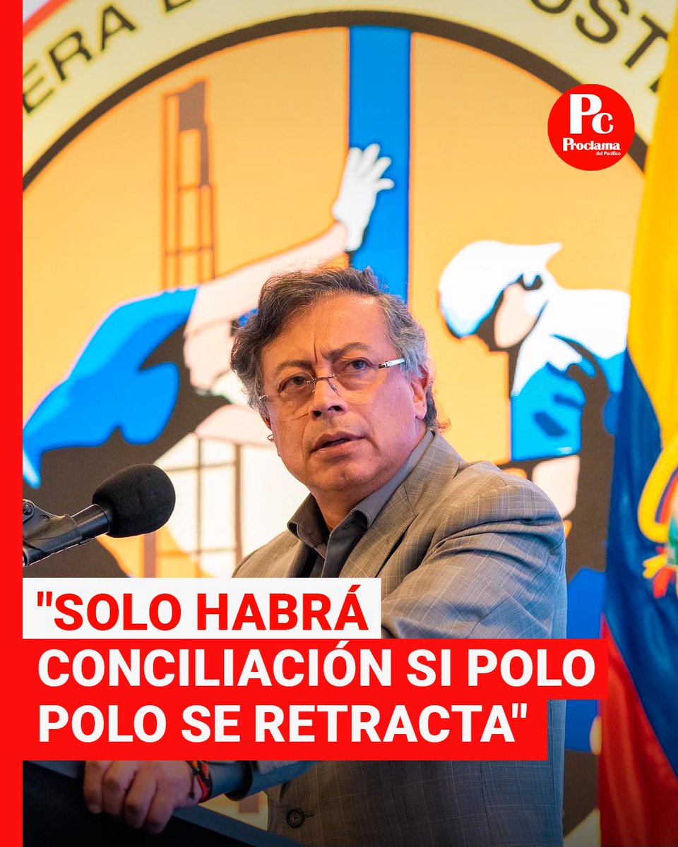 Proclama's tweet image. #Noticias | Presidente Petro exige a Polo Polo retractarse o el proceso sigue.

&quot;No se puede usar el odio para perseguir ideas políticas&quot;

Más detalles aquí: proclamadelpacifico.com/petro-ratifica…