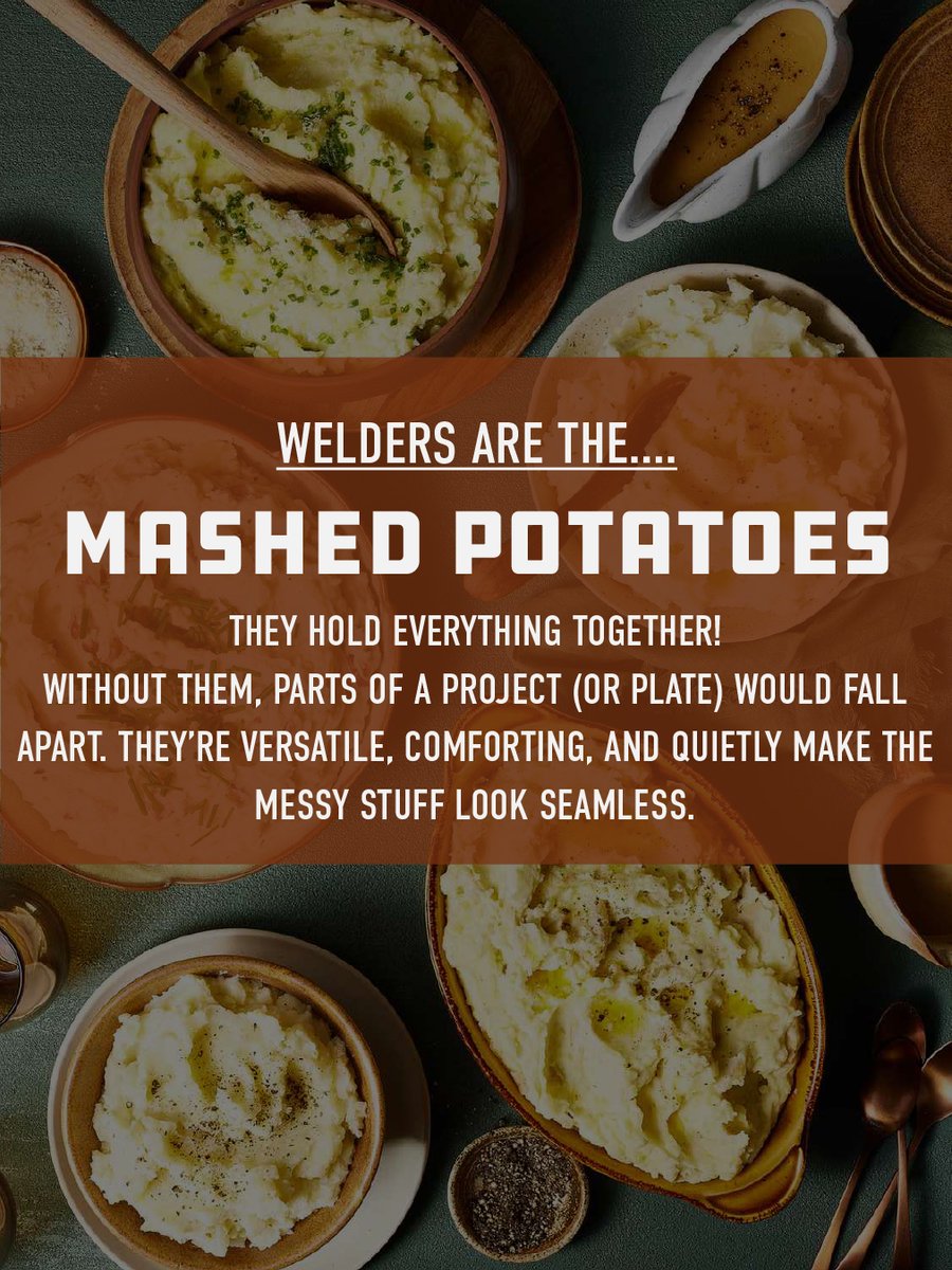 ProjectMfg's tweet image. Thankful for the trades that keep America running… and the food that keeps us happy and full 🦃🤪

#ProjectMFG #SkilledTrades #Thanksgiving #Humor #Manufacturing