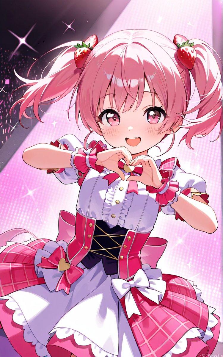Mahoubito's tweet photo. 「ツムちゃんライブ！」
サイトのお題が「コルセット」だったのでアイドル衣装→ツムちゃん！ という感じに。
ただタイトルをうんうんと考えてうまい事でなくてなんかシンプルに状況だけになっちゃいました(笑)
―――
#AIイラスト #AIart #ツムファンアート https://t.co/Hqwionb1IR