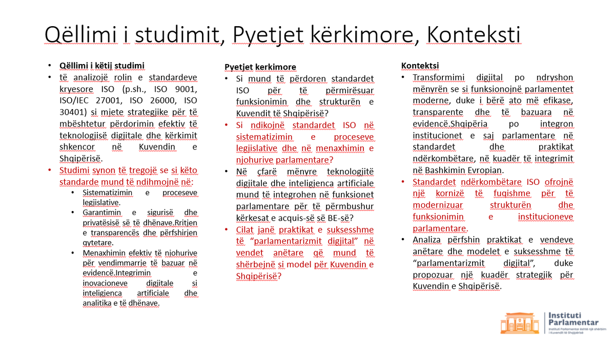 enrikoceko's tweet photo. Sot, 26 Nëntor 2025 paraqita në Konferencën Dita e Kërkimit Parlamentar 2025 "Roli i Parlamentit në Procesin e Anëtarësimit në BE”, “Standardet ISO si Mbështetje për Transformimin Digjital dhe Vendimmarrjen e Bazuar në Evidencë në Parlamente në Procesin e Integrimit në BE" https://t.co/jplZI4dWwi