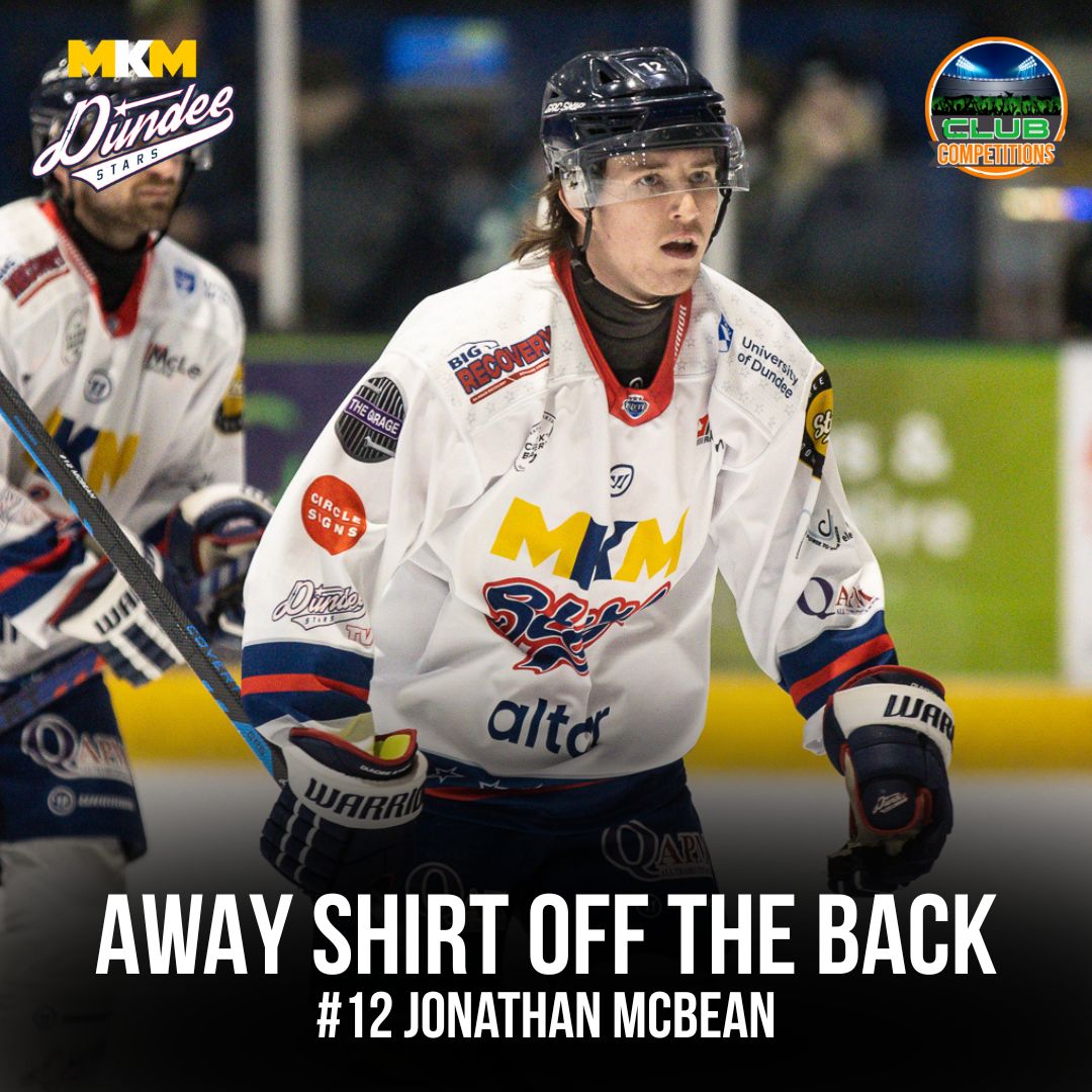 Have you bought your Dundee Stars Away Shirt Off The Back tickets yet?

The winner will win the jersey off the back of McBEAN #12 (XL) from one of our away games!

Tickets just £1 – Buy yours NOW!
buff.ly/R2vhiRI