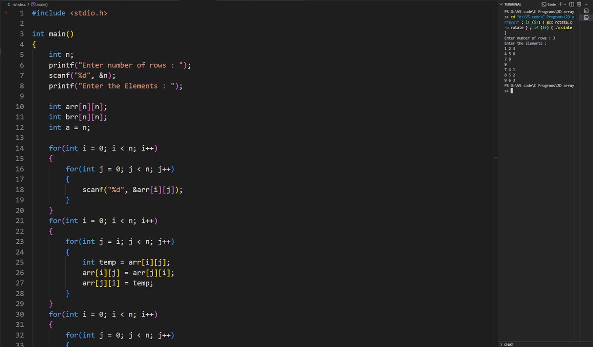 pranit_0007's tweet image. Day 20 : Finally completed with 2-D arrays. 

#clanguageprogramming #LearnCoding #CodingJourney #LearnToCode #100daysofcode #Cprogrammingbascics #LearnInPublic
