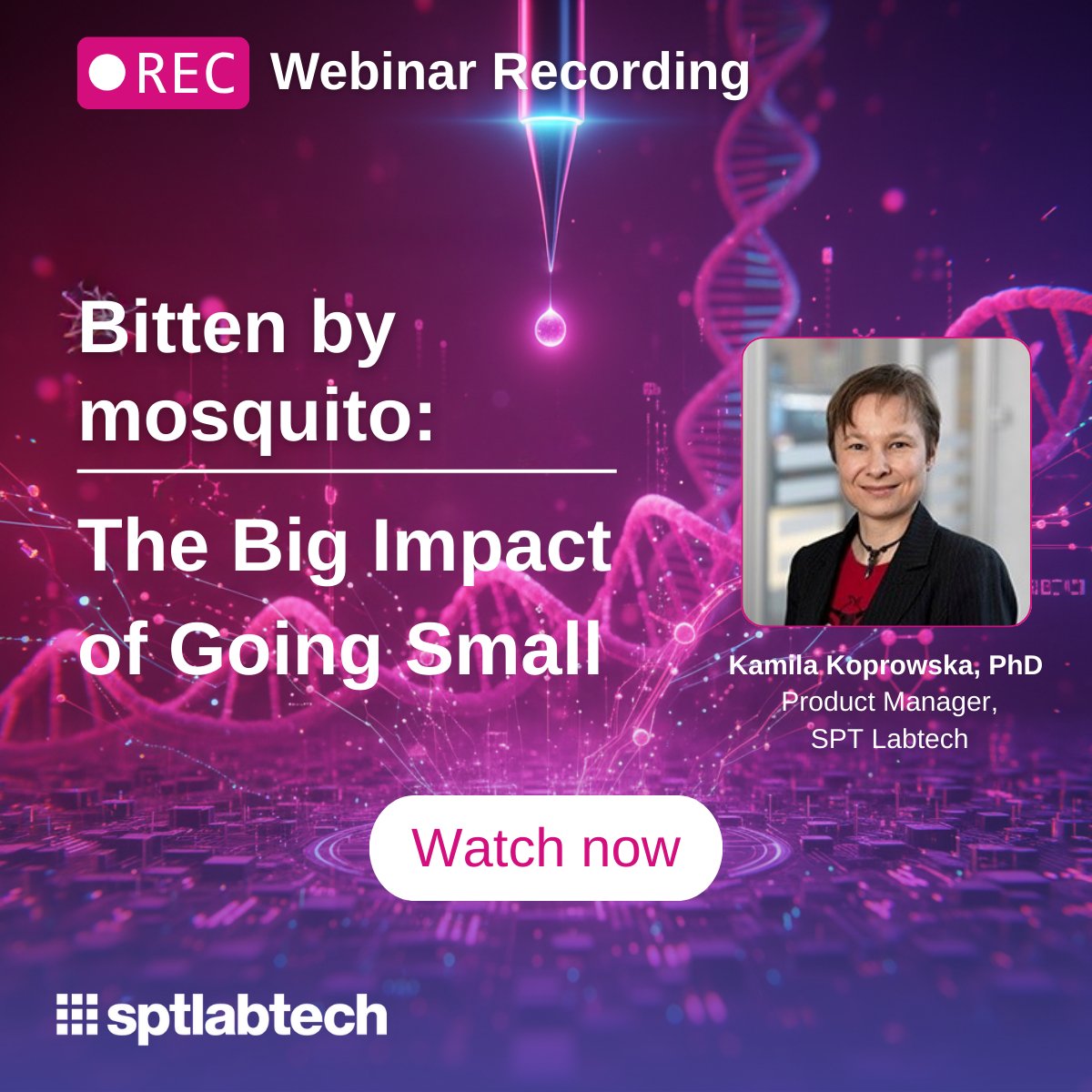 SPTLabtech's tweet image. Missed our latest webinar on the big impact of going small?

Catch up to learn about how SPT Labtech’s mosquito® liquid handlers are transforming the way labs approach assay miniaturization,

Watch the recording here: go.sptlabtech.com/3JU4ZCA

#miniaturization