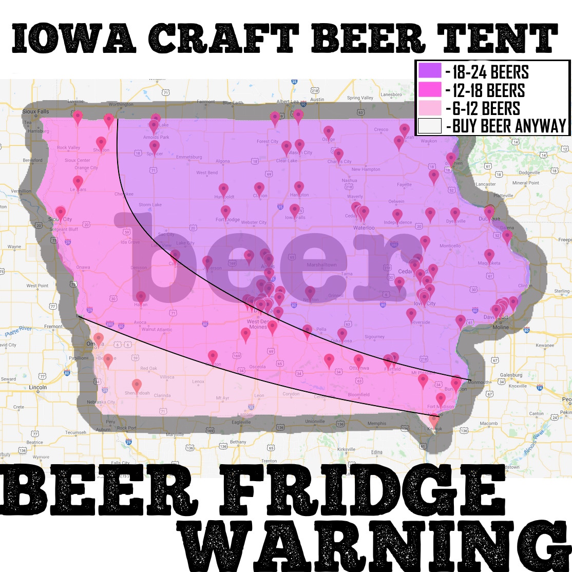 It's time for our first #BeerFridgeWarning of the year.  Please stop by your local brewery, bar, or store to pickup some Iowa Craft Beer for this coming weekend.  Please, if you have guests visiting take them into account and prepare by upping these numbers accordingly.